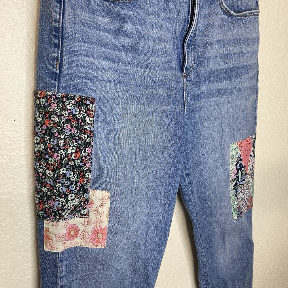 Loft Patchwork High Rise Straight Crop Jeans In M… - image 3
